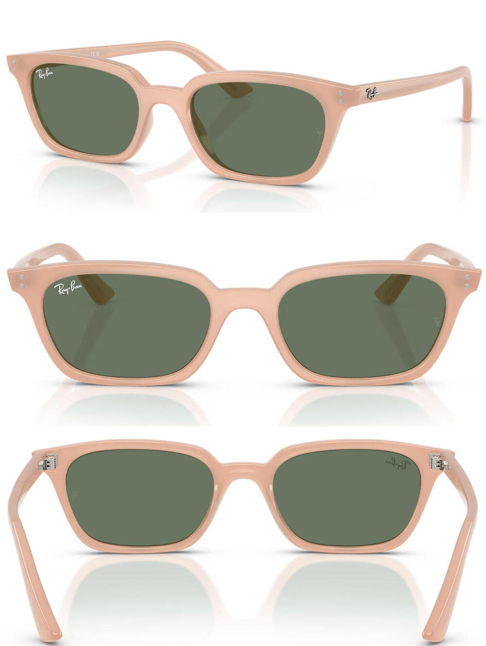 Ray-Ban Zaya Bio-Based Sunglasses RB4456 Pink Dark Green 53-19-145mm